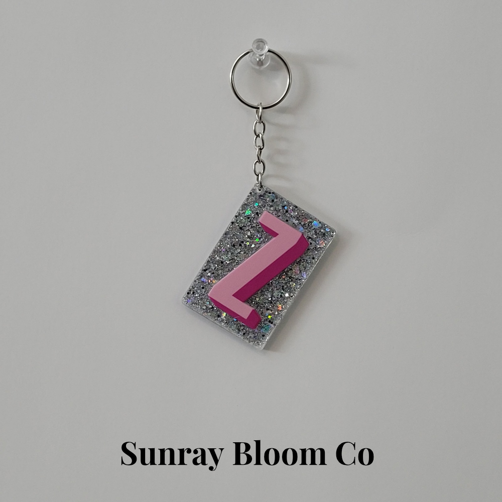 Z Personalized Glitter Keychain