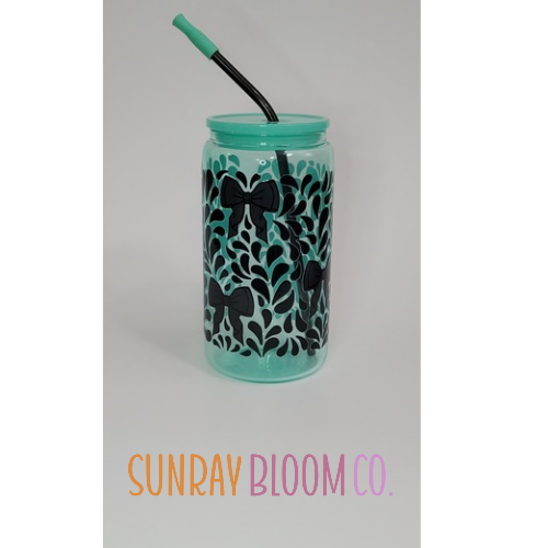 Black Ribbon Glass Drinkware