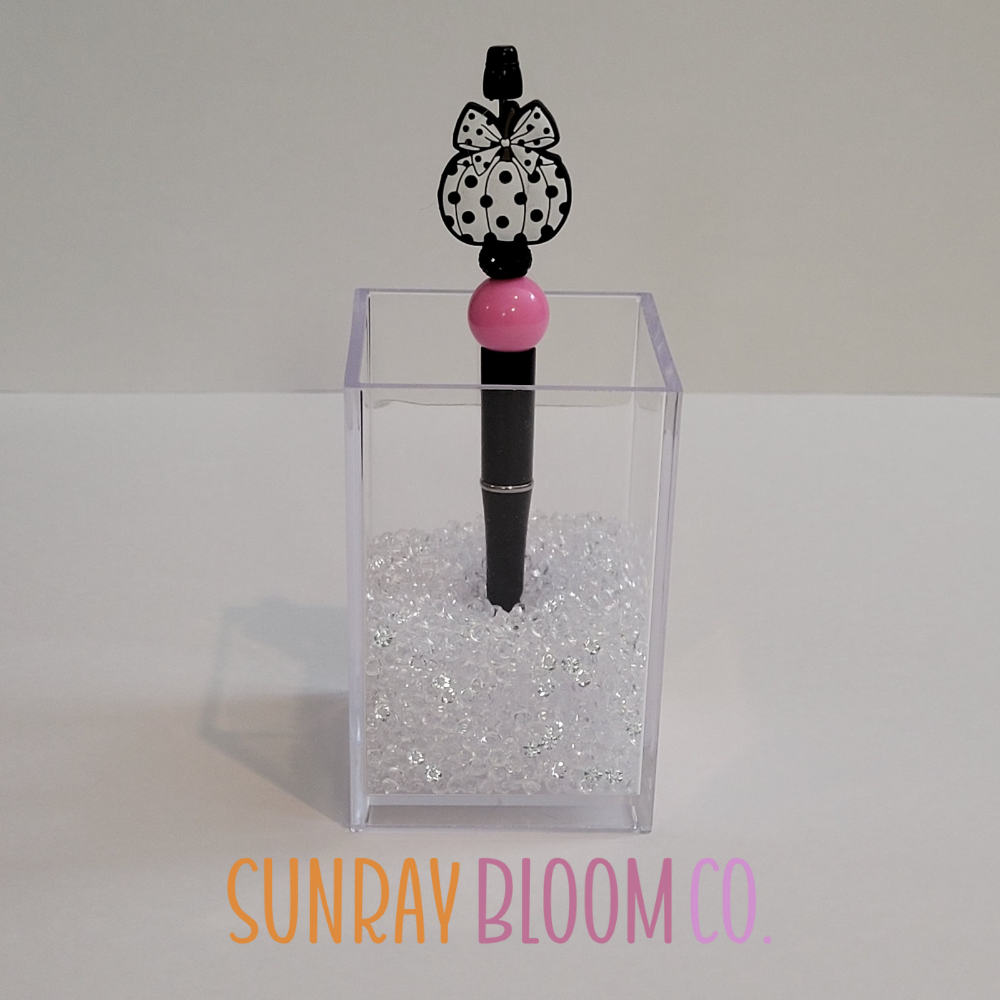 Polkadot Pumpkin with Pink Bead Pen