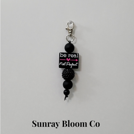 Be Real Not Perfect Beaded Clip