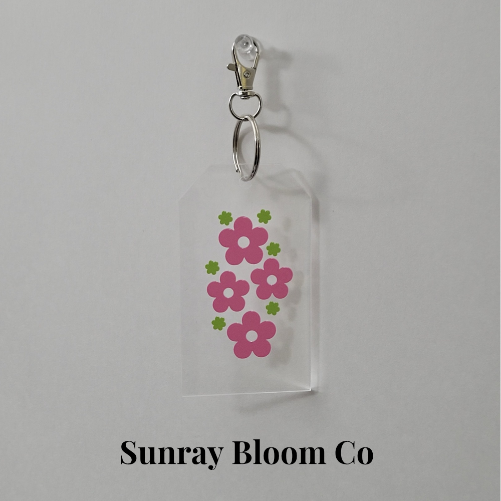 Pink Florals Bag Tag