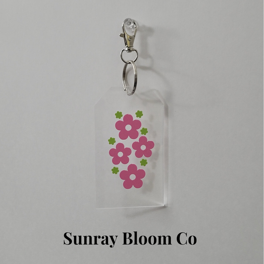 Pink Florals Bag Tag