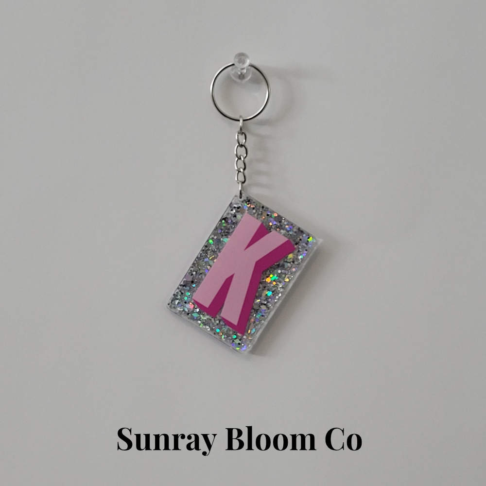 K Personalized Glitter Keychain