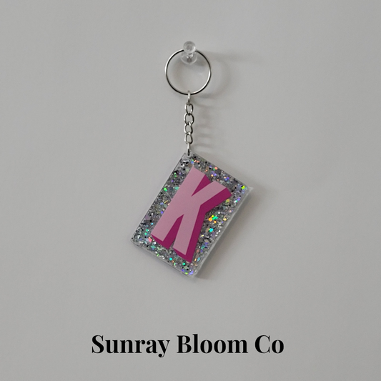 K Personalized Glitter Keychain