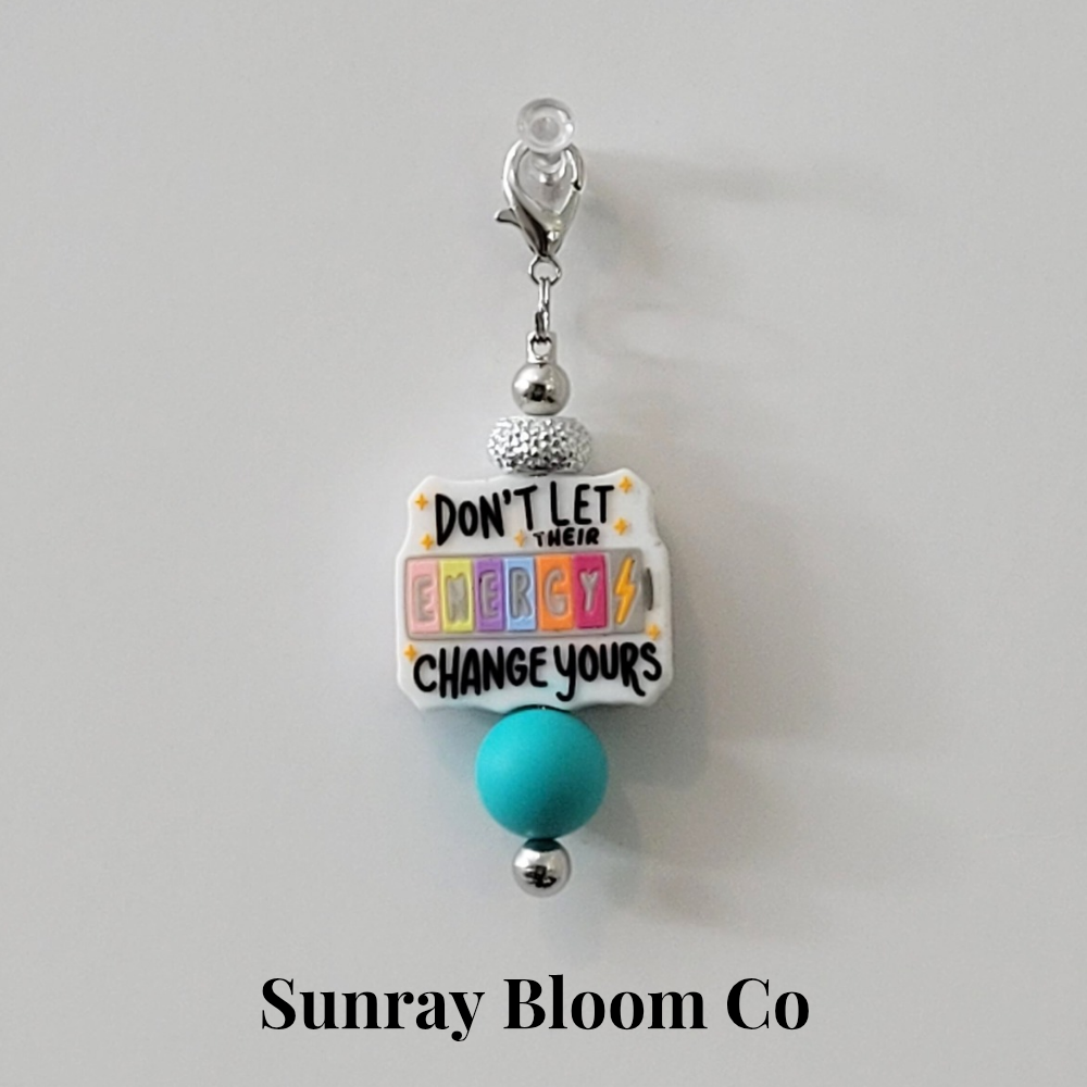 Don't Let Their Energy Change Yours Beaded Bar Clip