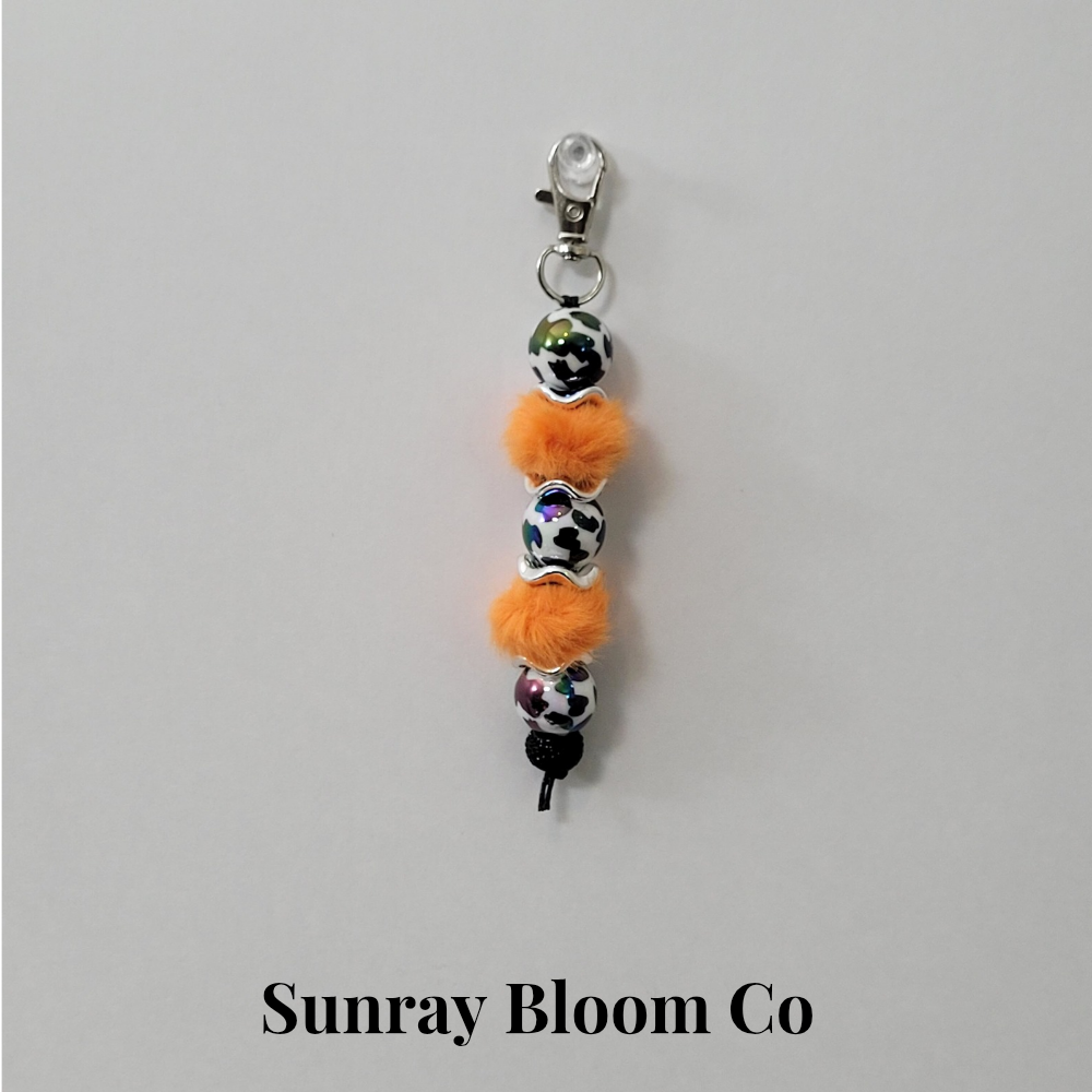 Cow Print Beaded Clip