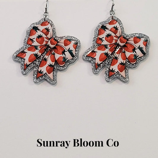 Strawberry Bow Earrings