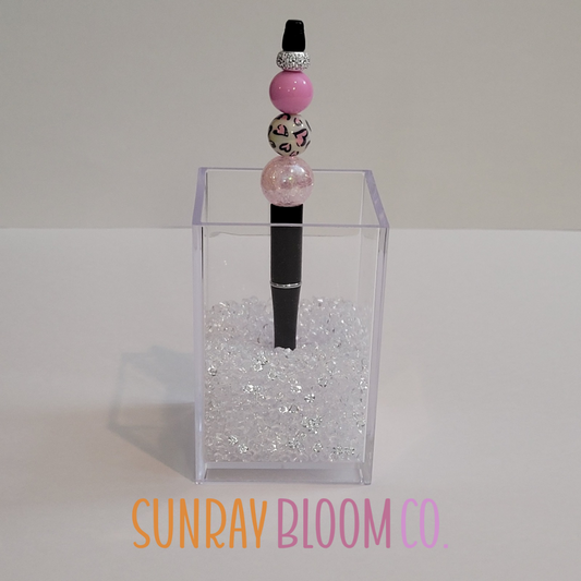 Pink Leopard Hearts Pen