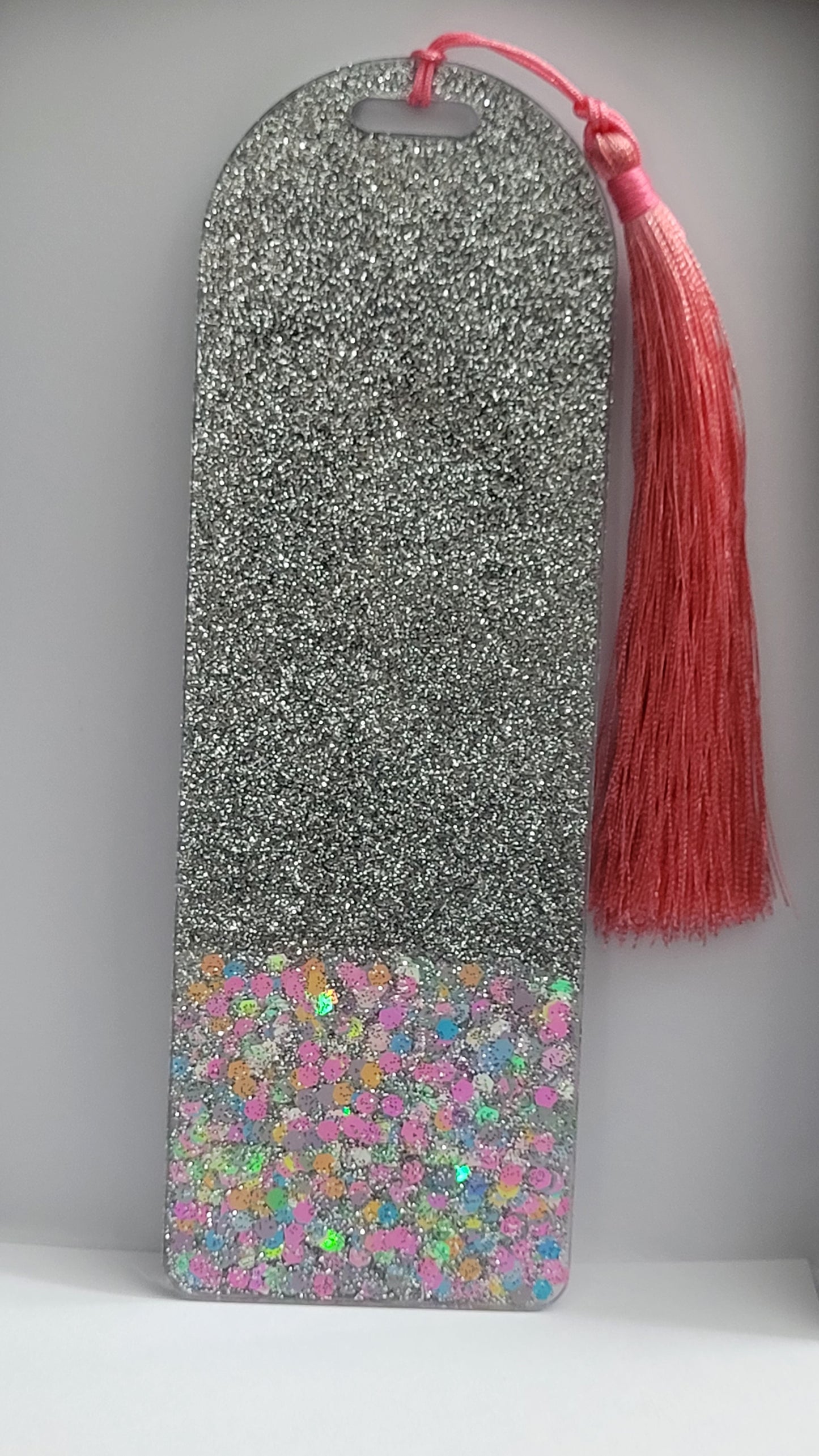 Pink and Silver Glitter Bookmark