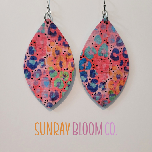 Colorful Leopard Print Teardrop Earrings