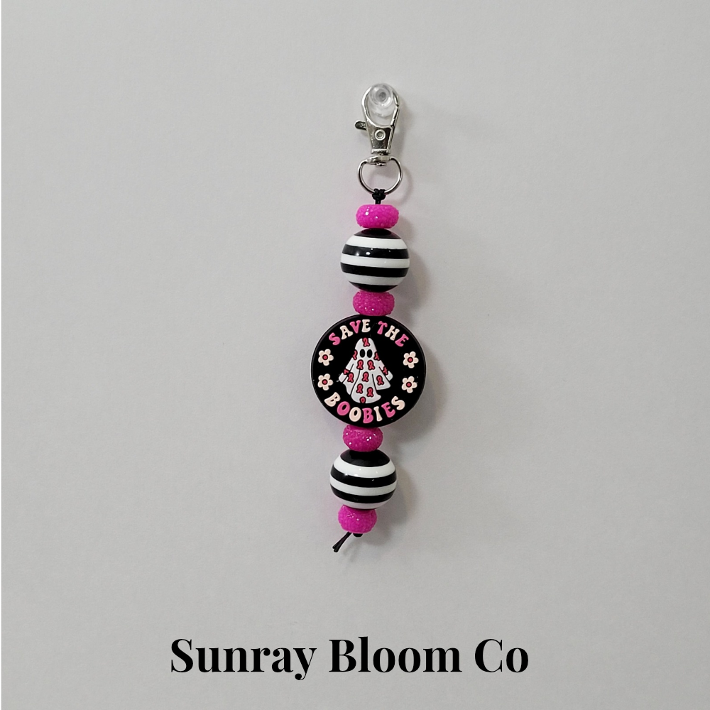 Breast Cancer Awareness Beaded Clip