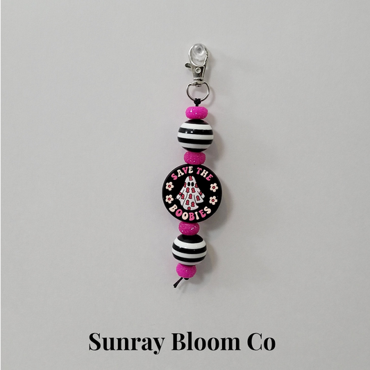 Breast Cancer Awareness Beaded Clip