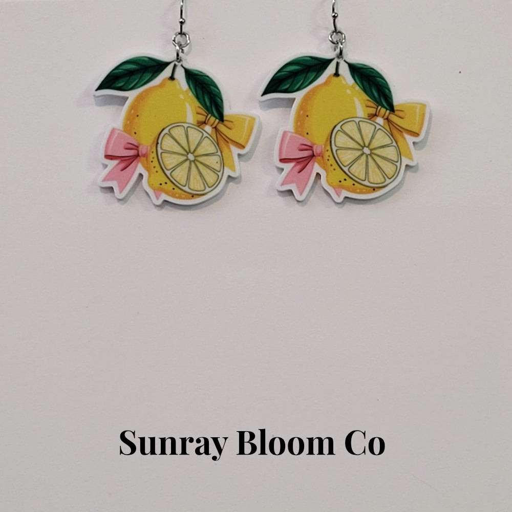 Lemon Acrylic Earrings