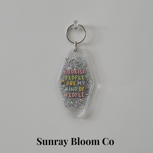 Bookish People are My Kind of People Glitter Hotel Keychain