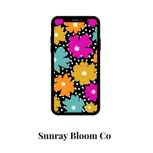 Bright Blooms Phone Wallpaper Digital Download