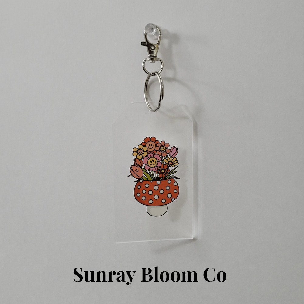 Floral Mushroom Bag Tag