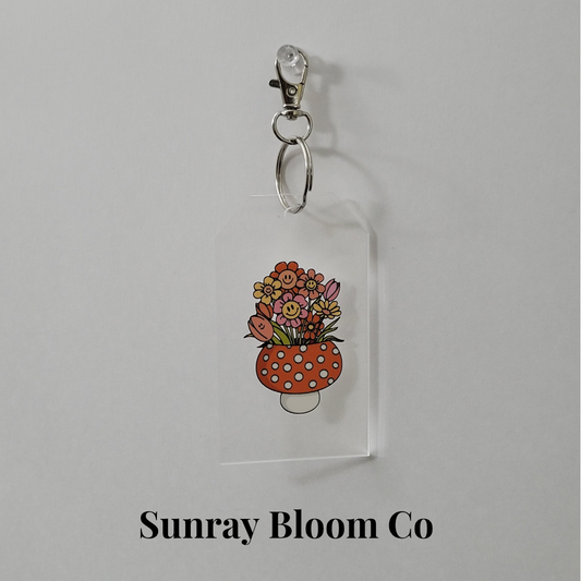 Floral Mushroom Bag Tag