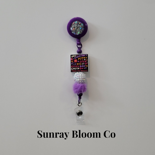 Inspirational Purple Beaded Badge