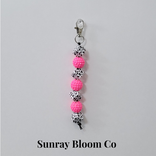 Leopard Print Beaded Clip