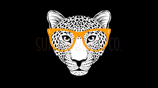 Cheetah with Orange Glasses Desktop Wallpaper