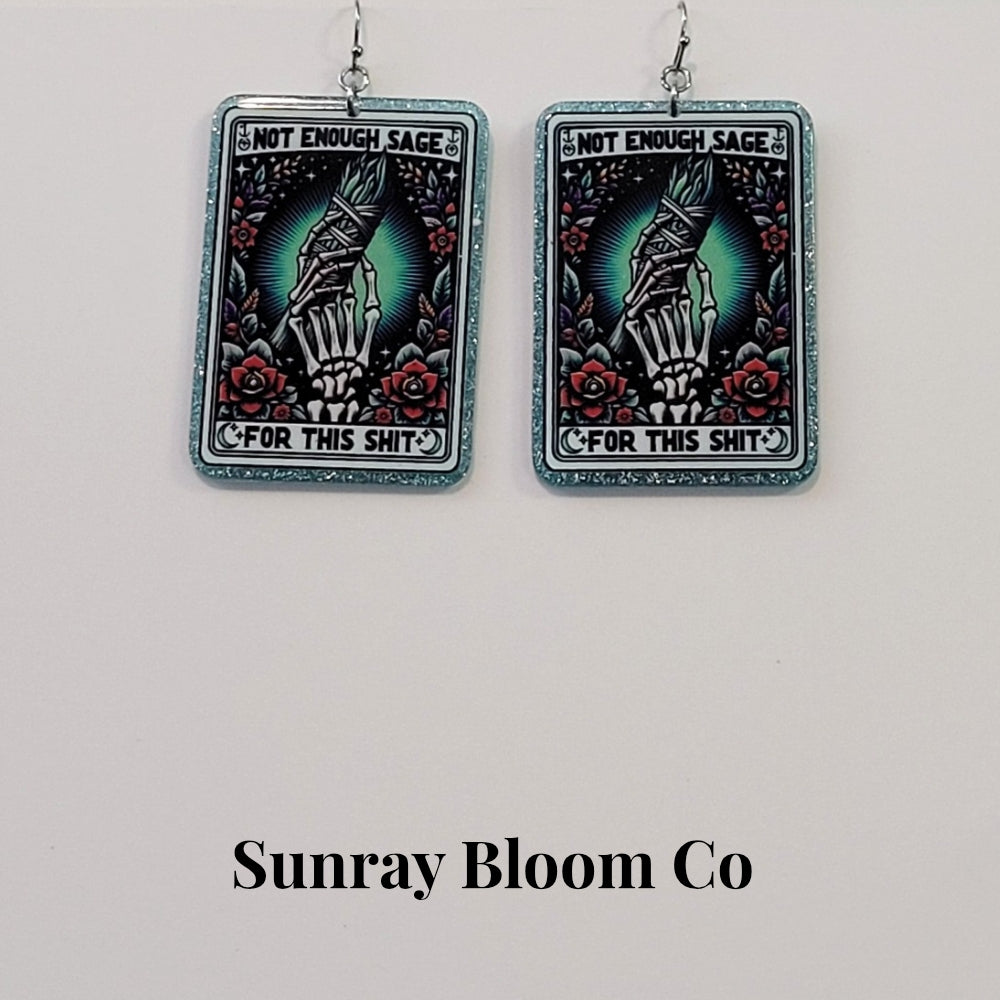 There's Not Enough Sage Acrylic Earrings
