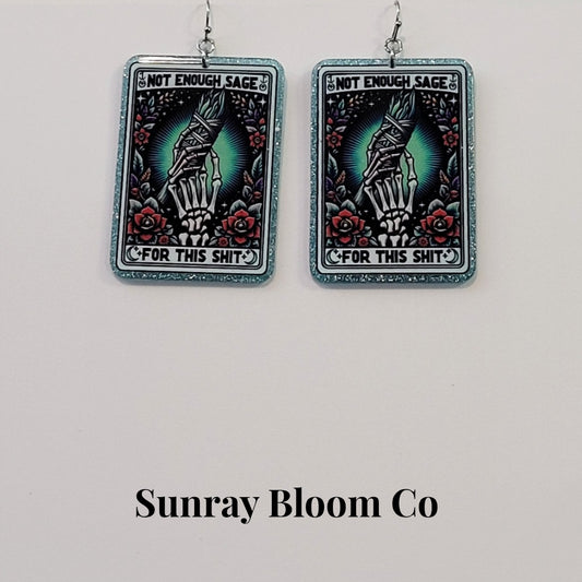 There's Not Enough Sage Acrylic Earrings