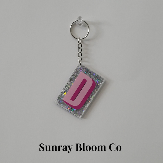 D Personalized Glitter Keychain
