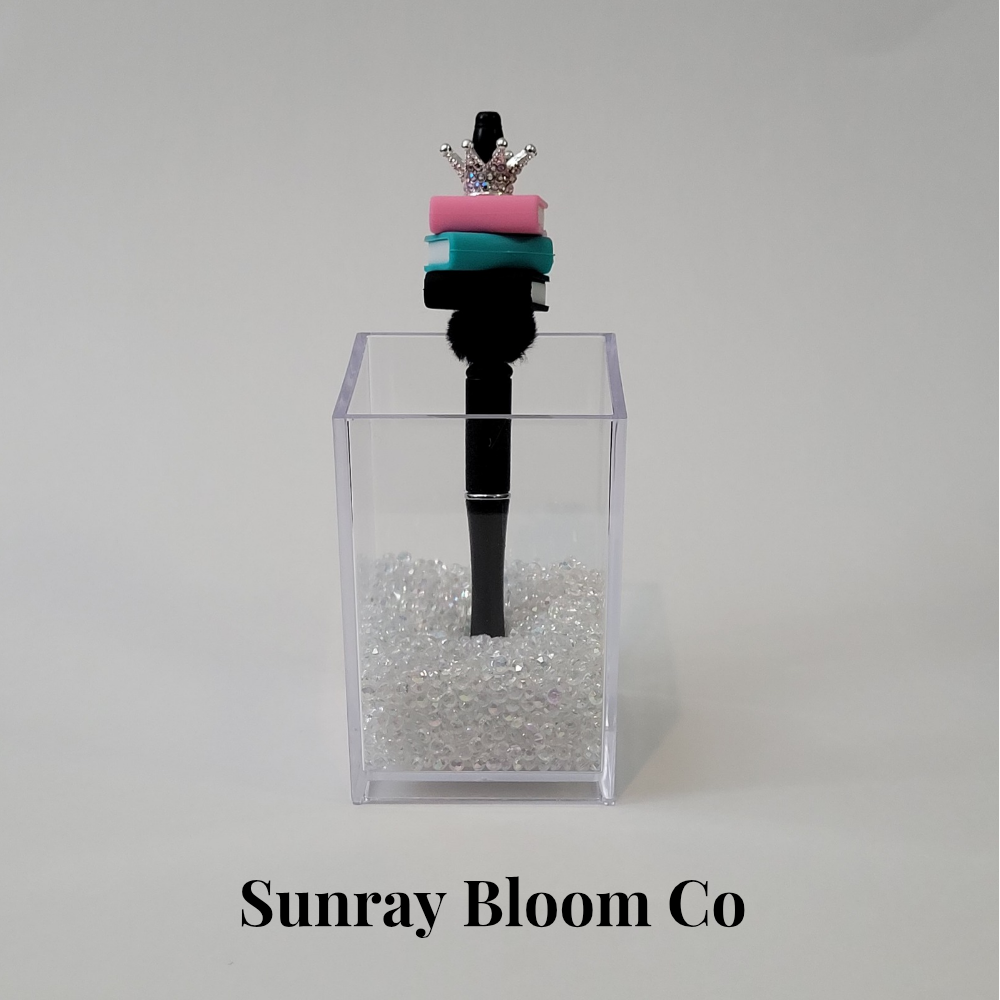 Queen of Books Black Turquoise Pink Pen