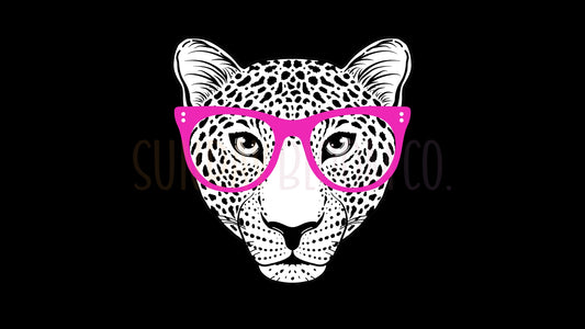Cheetah with Hot Pink Glasses Desktop Wallpaper