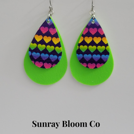 Rainbow Heart Earrings