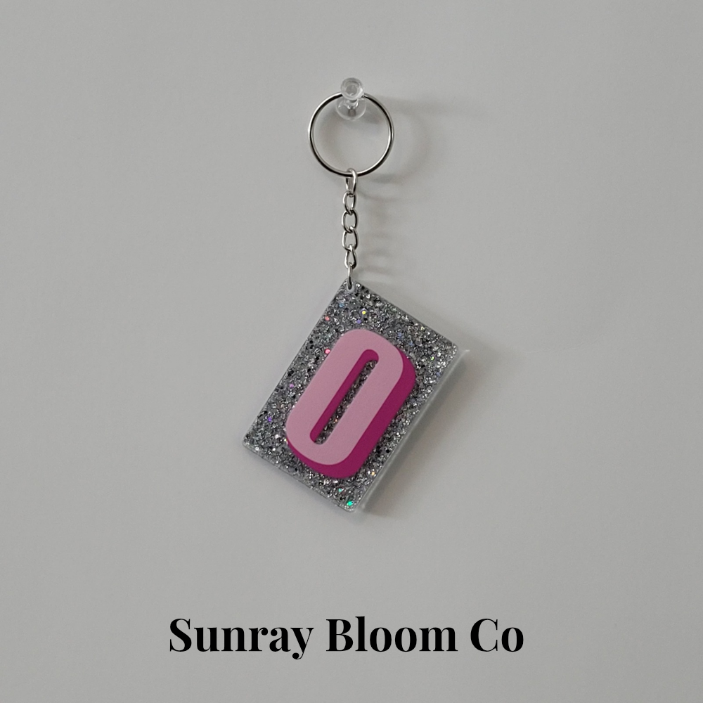 O Personalized Glitter Keychain