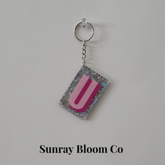 U Personalized Glitter Keychain