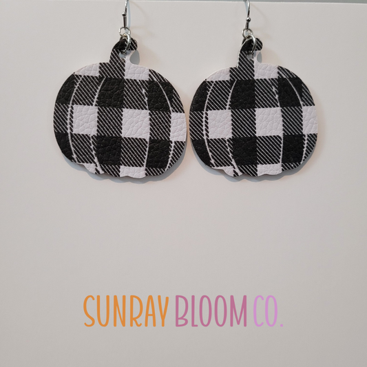 Checkered Pumpkin Earrings