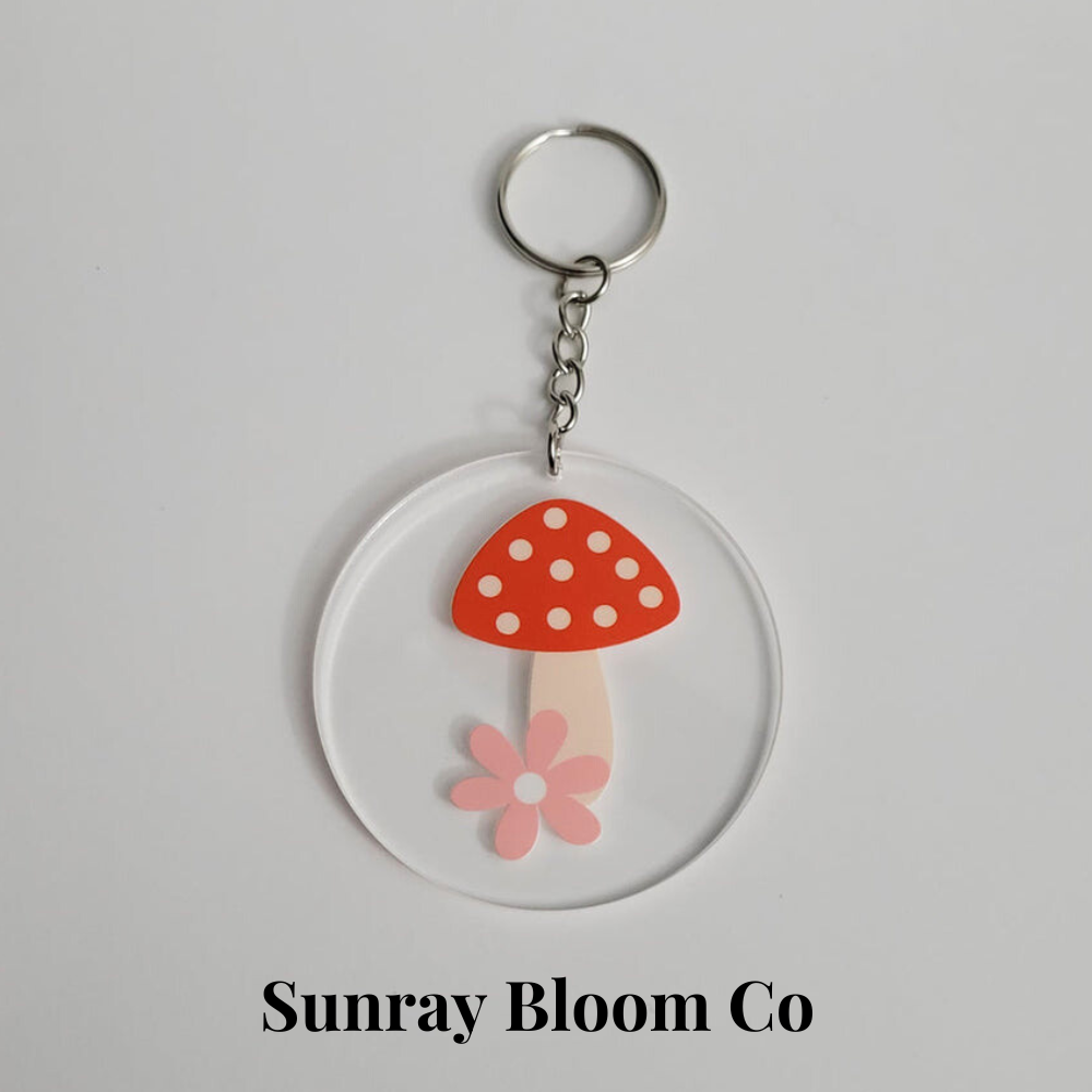 Mushroom Acrylic Keychain