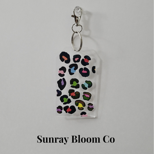 Colorful Leopard Print Bag Tag