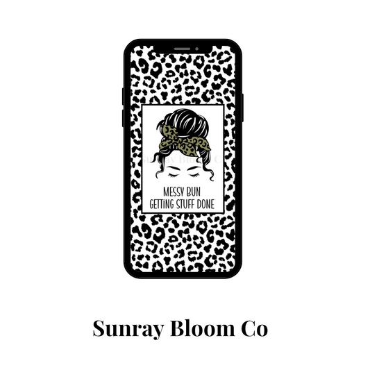 Messy Bun Phone Wallpaper Digital Download