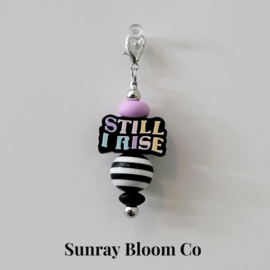 Still I Rise Lavender Beaded Bar Clip