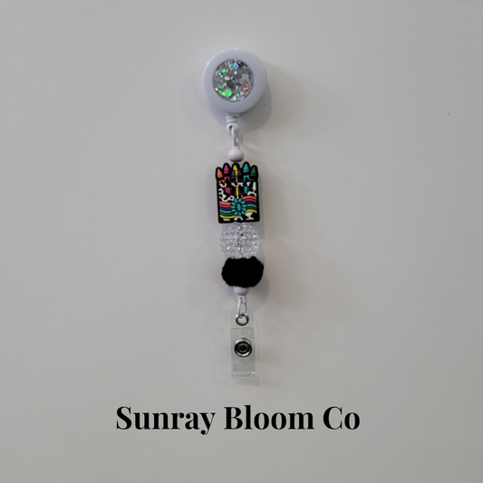 Teacher Theme Beaded Badge