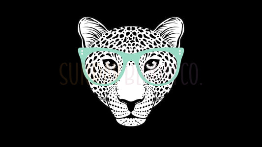 Cheetah with Teal Glasses Desktop Wallpaper