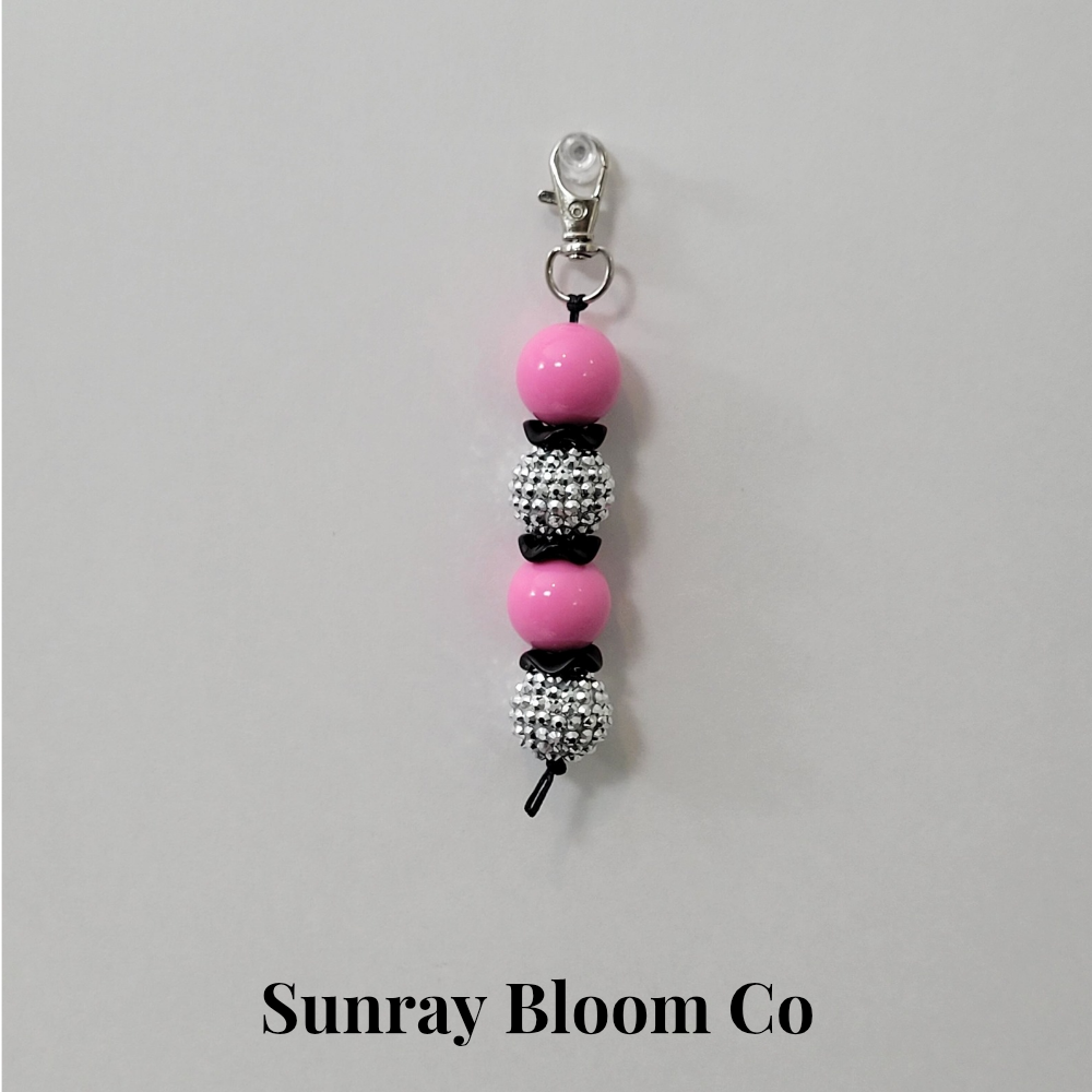 Bubble Gum Pink Beaded Clip