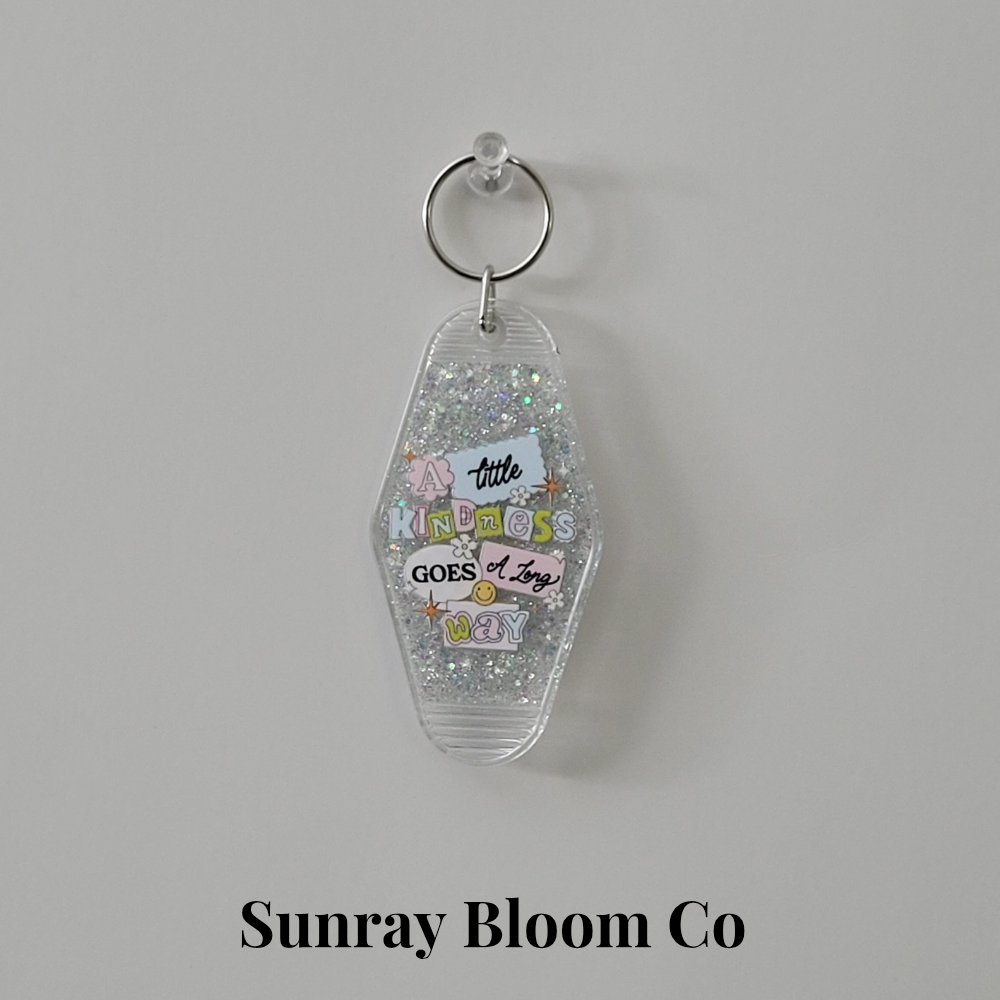 A Little Kindness Glitter Hotel Keychain