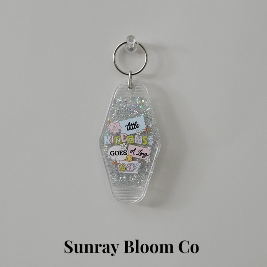 A Little Kindness Glitter Hotel Keychain