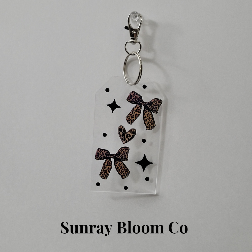 Leopard Bows Bag Tag