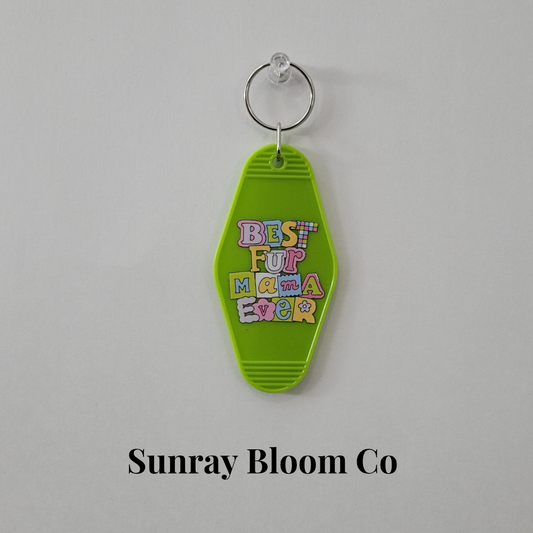Best Fur Mama Ever Acrylic Hotel Keychain