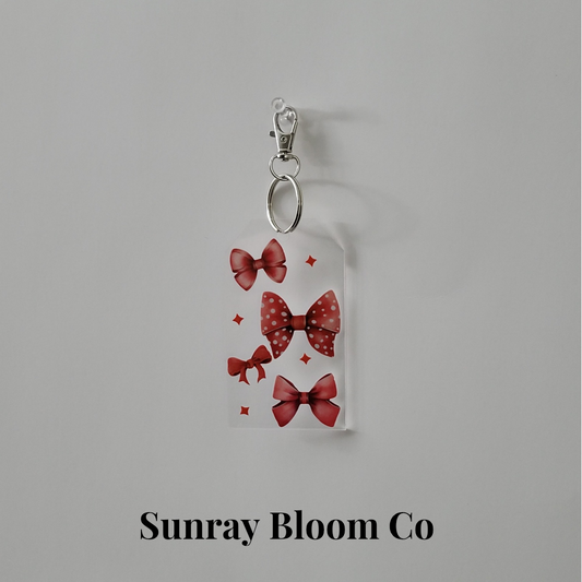 Red Coquette Bows Bag Tag