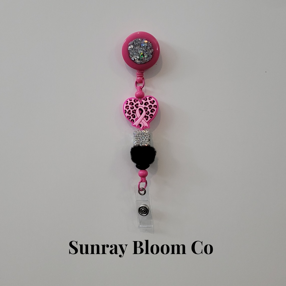 Breast Cancer Awareness Beaded Badge