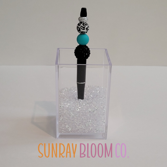 Rhinestone Black Focal Bead Pen