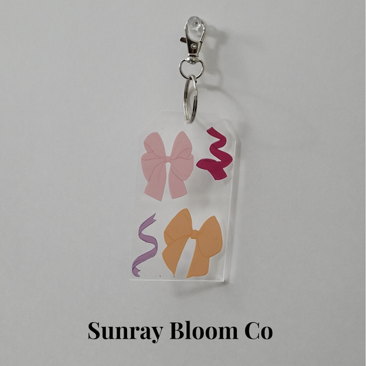 Coquette Bow Swirls Bag Tag