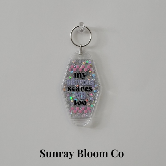 My Driving Glitter Hotel Keychain