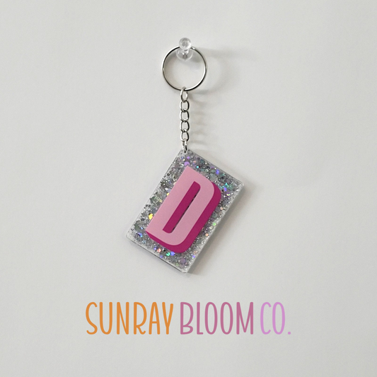 D Personalized Glitter Keychain